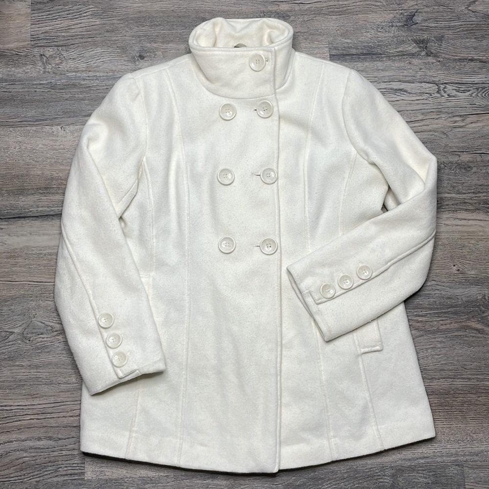 Steve Madden Women’s Cream Wool Blend Pear Coat, size large